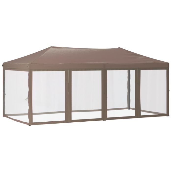 Folding Party Tent with Sidewalls Taupe 3x6 m