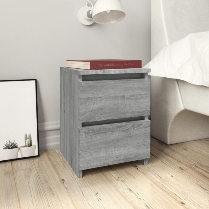 Bedside Cabinet Grey Sonoma 30x30x40cm Engineered Wood
