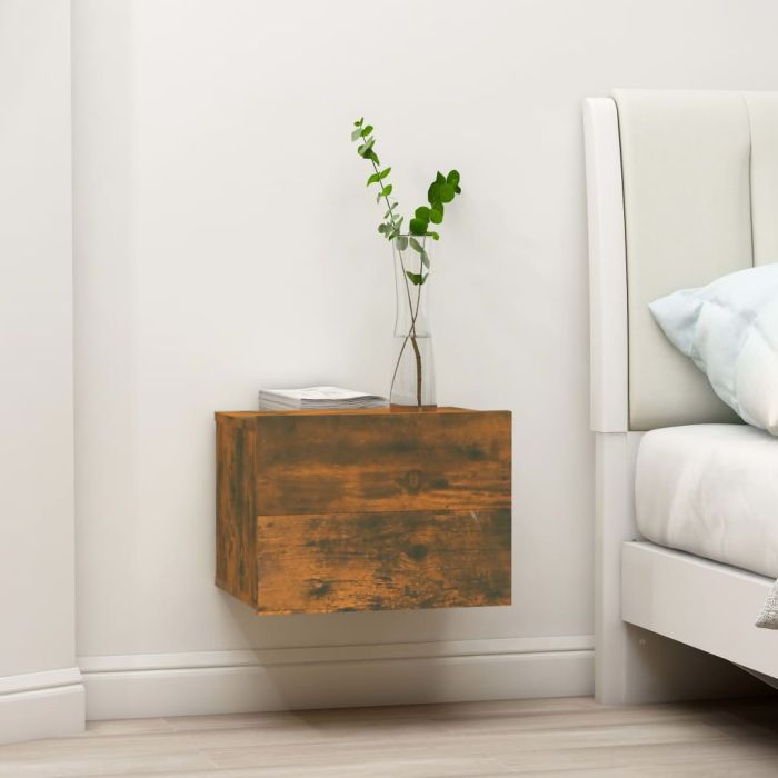 Bedside Table - ENNA Nightstand Smoked Oak 40cm