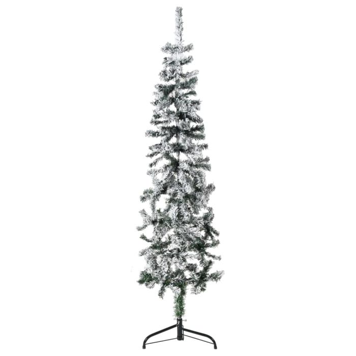 Lauxe Slim Artificial Half Christmas Tree Flocked Snow 150cm
