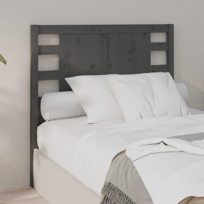 Headboard Grey 106x4x100 cm Solid Wood Pine