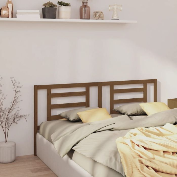 Bed Headboard Honey Brown 186x4x100 cm Solid Pine Wood