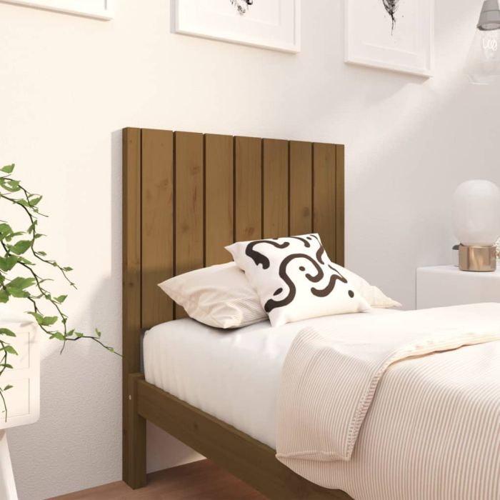Bed Headboard Honey Brown 80.5x4x100 cm Solid Wood Pine