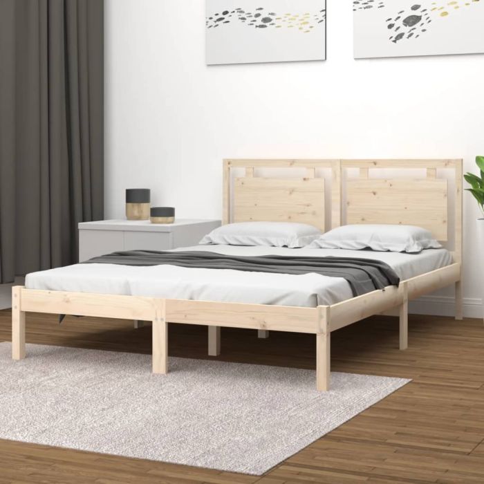 Bed Frame Solid Wood 150x200 cm King Size