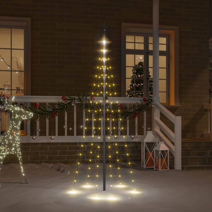 Faune Christmas Tree on Flagpole Warm White 108 LEDs 180cm