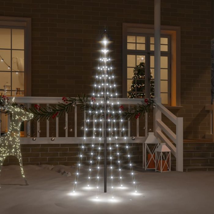 Faune Christmas Tree Flagpole Cold White 108 LEDs 180cm
