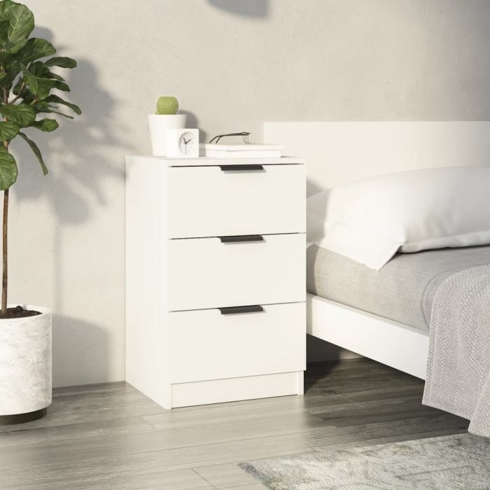 Bedside Cabinet White 40x36x65cm