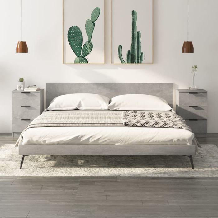 Bedside Cabinets 2 pcs Concrete Grey 40x36x65cm