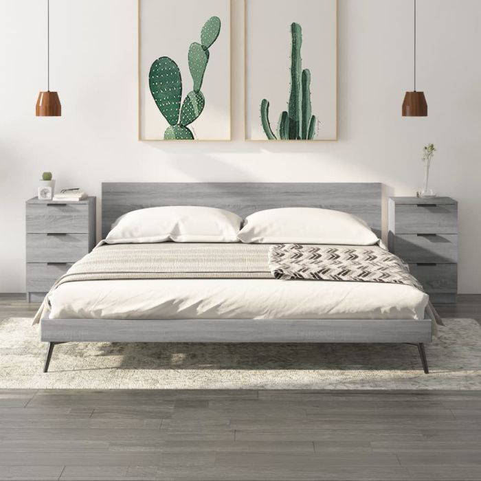Bedside Cabinets 2 pcs Grey Sonoma 40x36x65cm