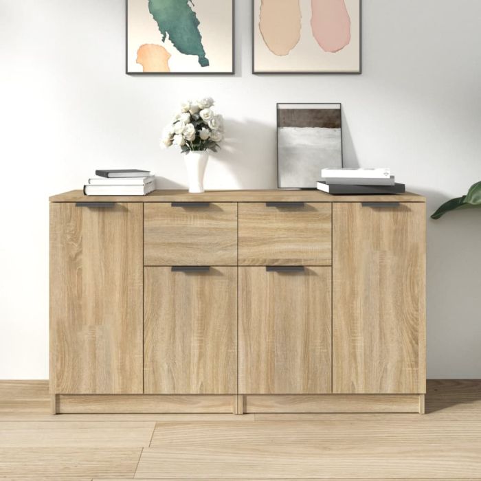 Sideboards 2 Pieces Sonoma Oak 60x30x70 cm Engineered Wood