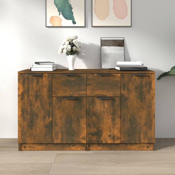 Sideboards 2 Pieces Smoked Oak 60x30x70 cm Engineered Wood