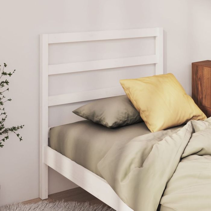 Bed Headboard White 95x4x100cm Solid Wood Pine