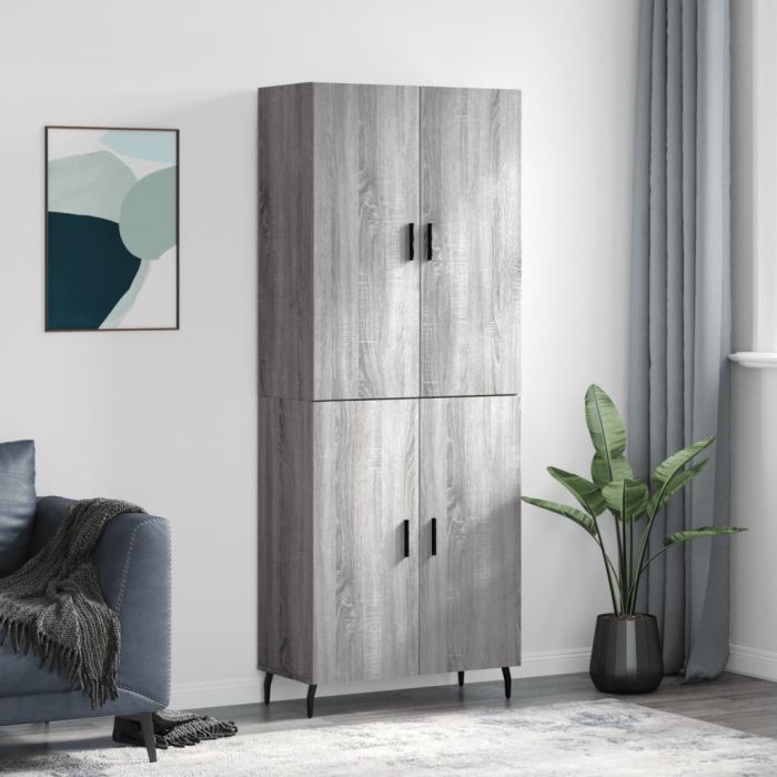 Highboard Grey Sonoma 69.5x34x180 cm Engineered Wood