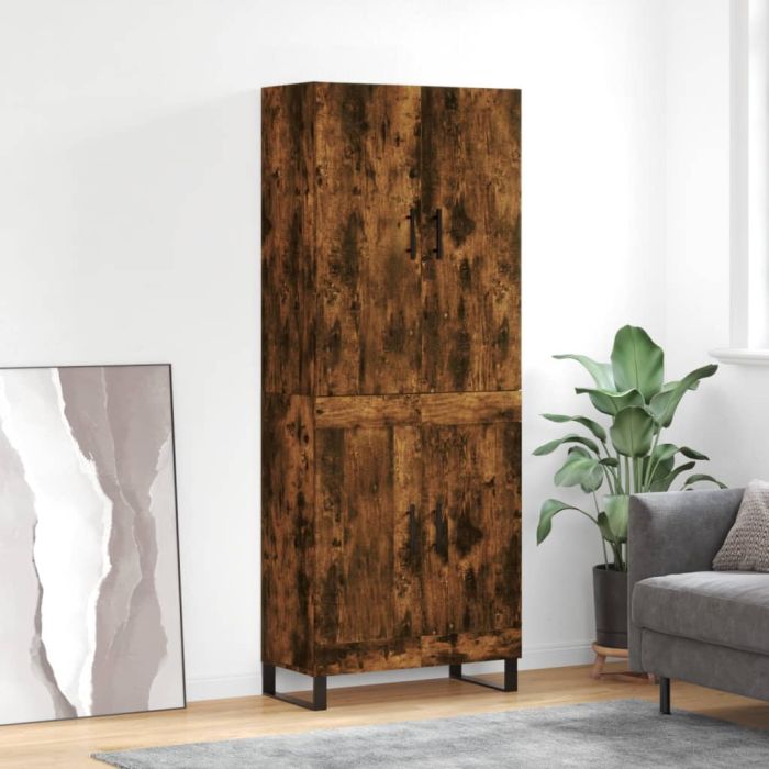Highboard Smoked Oak 69.5x34x180 cm Engineered Wood