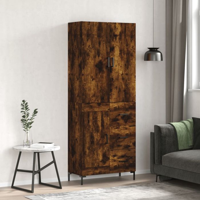 Highboard Smoked Oak 69.5x34x180 cm Engineered Wood