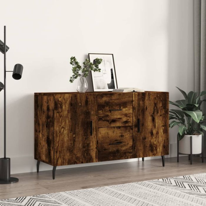 Sideboard Smoked Oak 100x36x60 cm Engineered Wood
