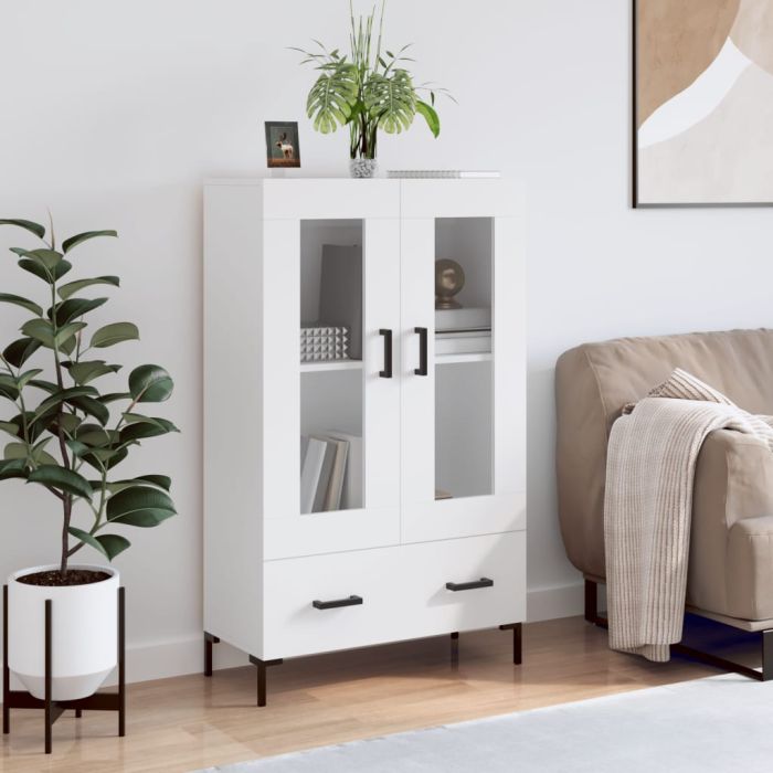 Highboard White 69.5x31x115 cm Engineered Wood