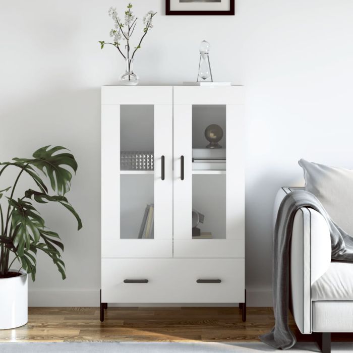 Highboard White 69.5x31x115 cm Engineered Wood