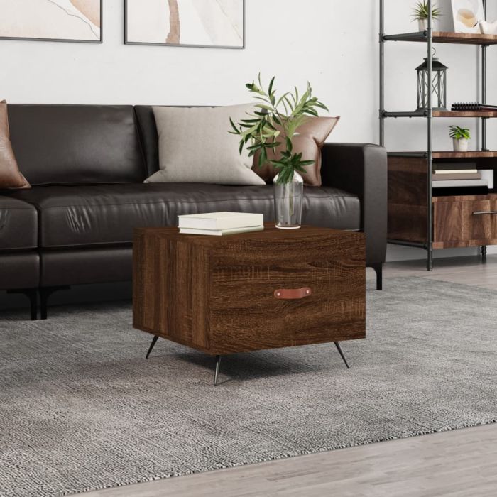 Coffee Table Brown Oak 50x50x40 cm Engineered Wood