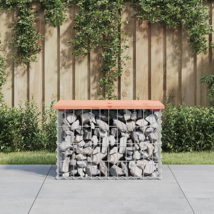 Garden Bench Gabion Design 63x44x42 cm Solid Wood Douglas