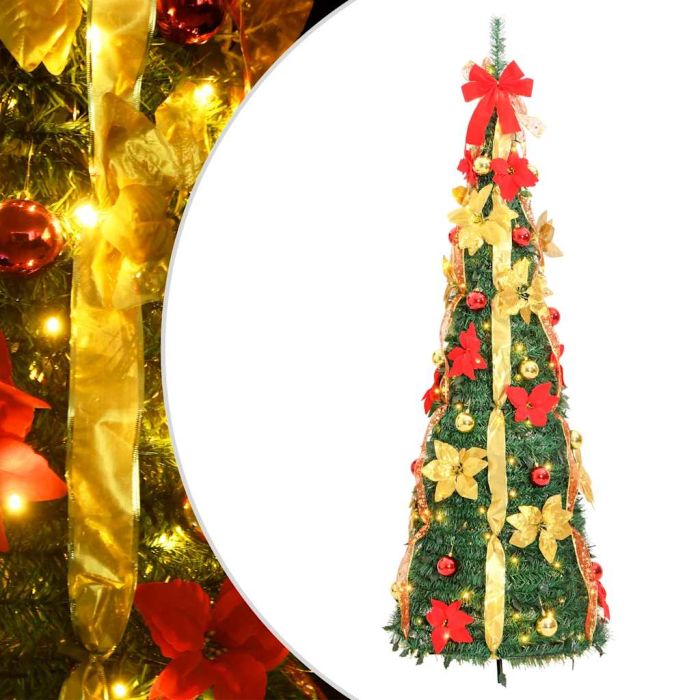 GLIMMERA Artificial Christmas Tree Pop-up 100 LEDs Green 150 cm