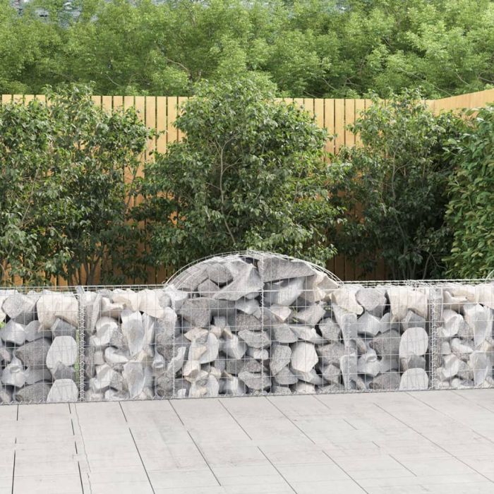 Arched Gabion Baskets 11 Pieces 200x50x60/80 cm Galvanised Iron