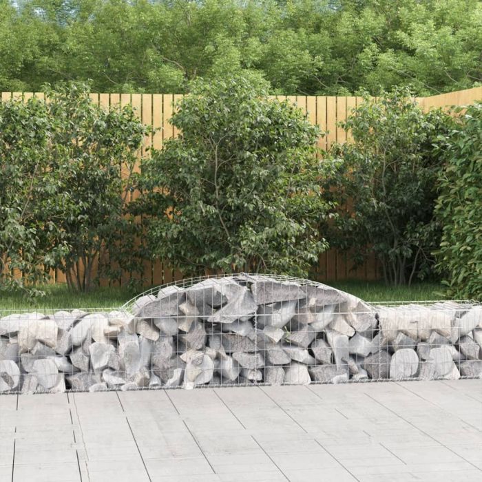 Arched Gabion Baskets 10 pcs 300x50x40/60 cm Galvanised Iron