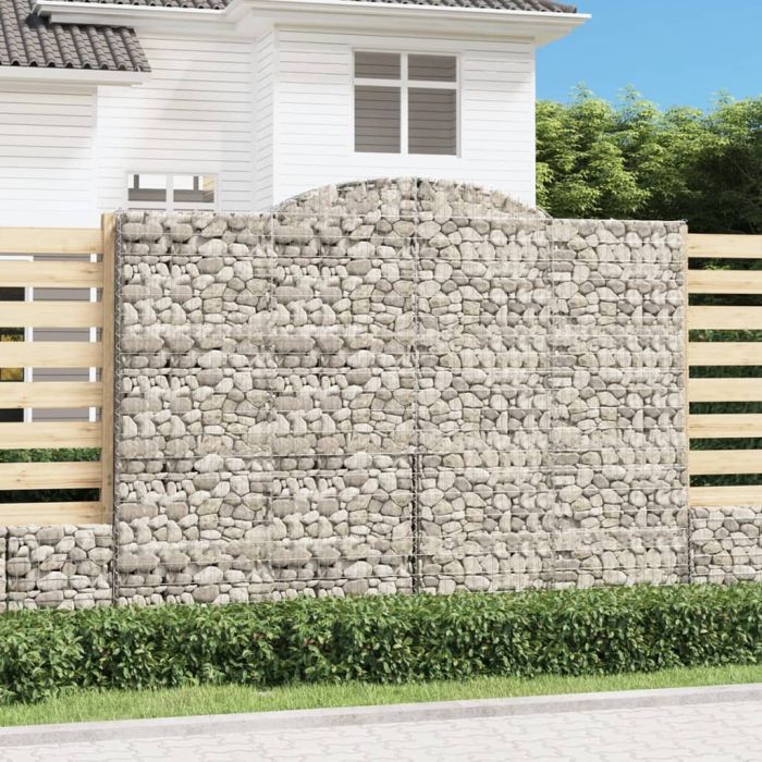 Arched Gabion Baskets 12 pcs 300x50x220/240 cm Galvanised Iron