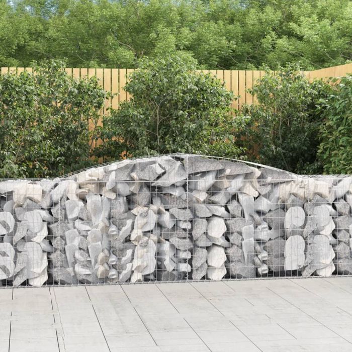 Arched Gabion Baskets 3 pcs 400x50x80/100 cm Galvanised Iron