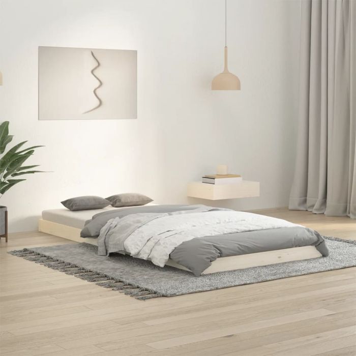 Bed Frame White 90x200 cm Solid Wood Pine