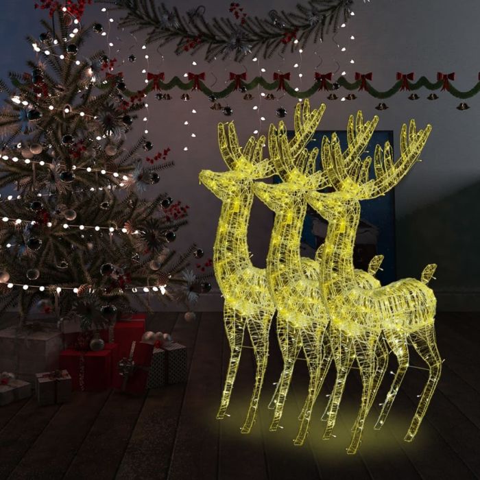 Elvan XXL Acrylic Christmas Reindeers 250 LED 3 pcs 180cm Warm White