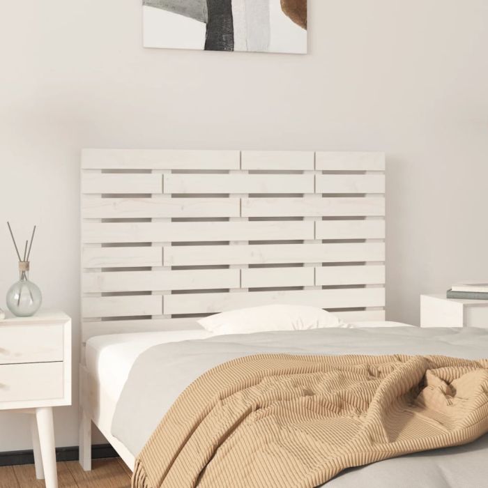 Wall Headboard White 81x3x63cm Solid Wood Pine