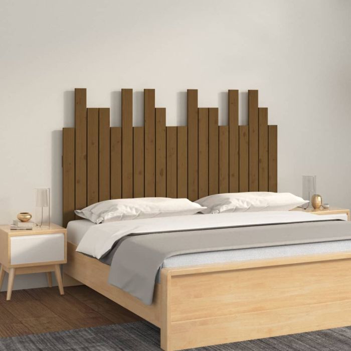 Wall Headboard Honey Brown 127.5x3x80cm Solid Wood Pine
