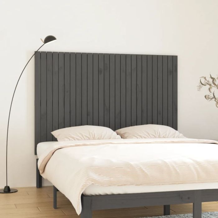 Wall Headboard Grey 166x3x110cm Solid Wood Pine