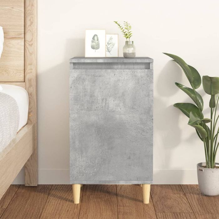 Bedside Cabinet - Concrete Grey Engineered Wood