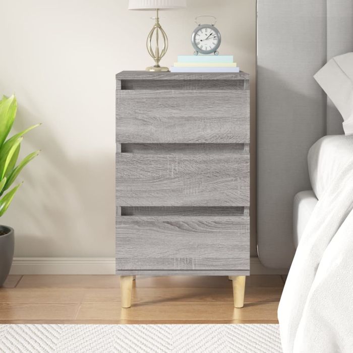 Bedside Table - MONTGOMERY Finn Nightstand Grey Sonoma 40cm
