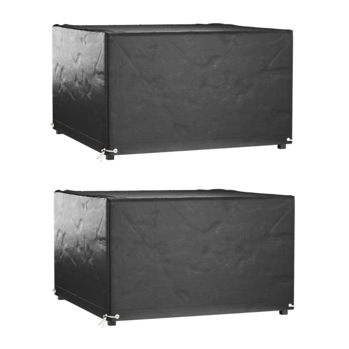 Garden Furniture Covers 2 pcs 8 Eyelets 125x125x75 cm Square
