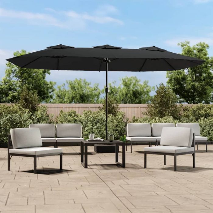 Double-Head Parasol Black 449x245 cm