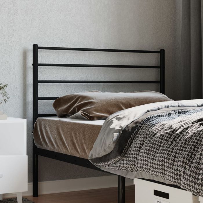 Metal Headboard Black 107cm