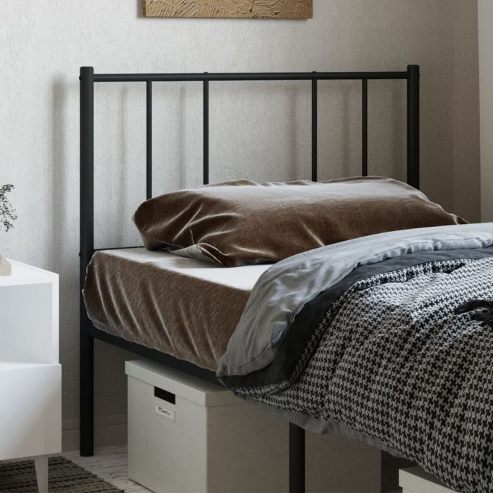 Metal Headboard Black 90cm