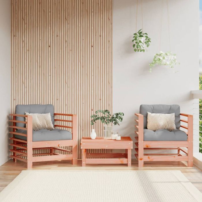 Garden Chairs with Cushions 2 Pieces Solid Wood Douglas
