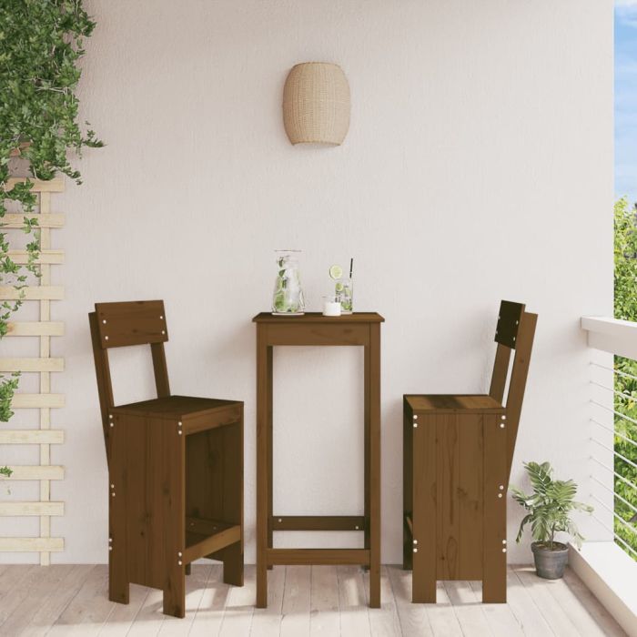 Bar Stools 2 pcs Honey Brown 40x48.5x115.5 cm Solid Wood Pine