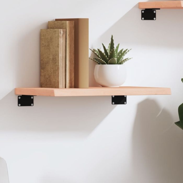 Wall Shelf 40x20x2cm Untreated Solid Wood Oak