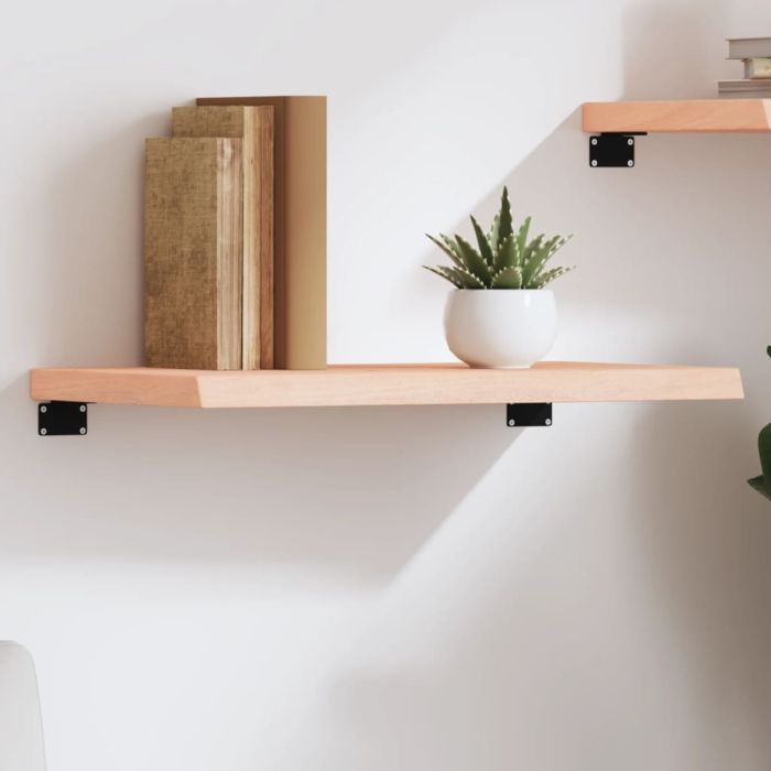 Wall Shelf 60x40x4cm Untreated Solid Wood Oak