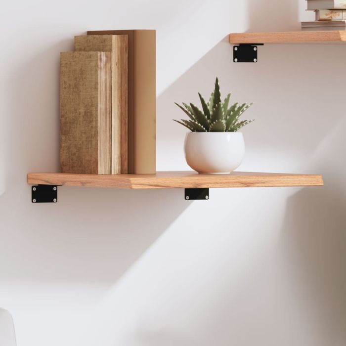 Wall Shelf Light Brown 40x40x2 cm Treated Solid Wood Oak