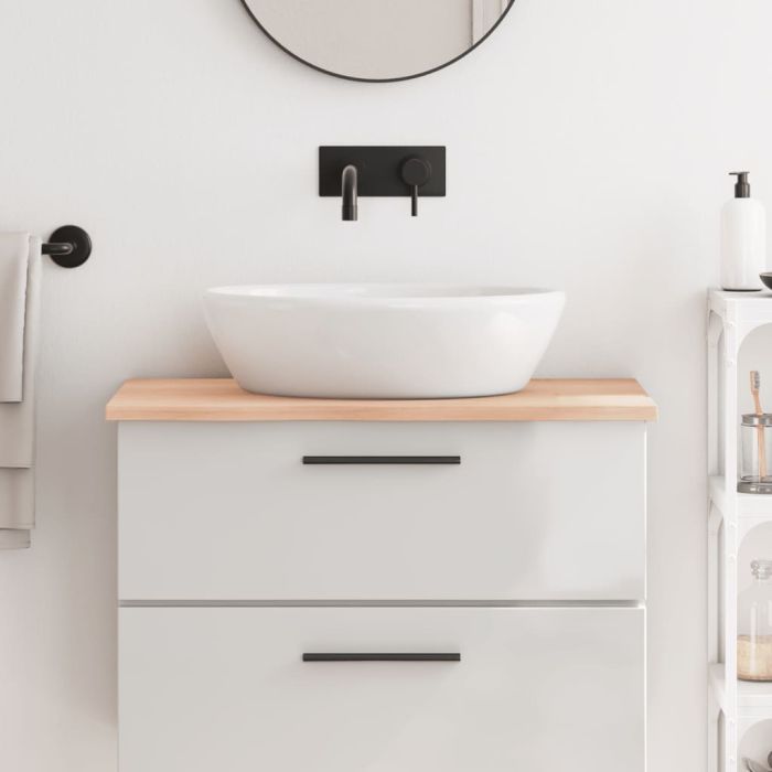 Bathroom Countertop 80x50x2 cm Untreated Solid Wood