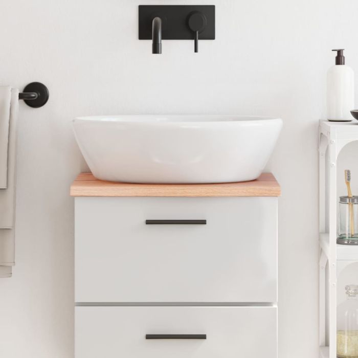 Bathroom Countertop Light Brown 40x30x2cm Treated Solid Wood