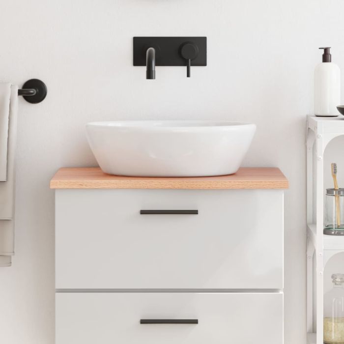 Bathroom Countertop Light Brown 60x30x2cm Treated Solid Wood