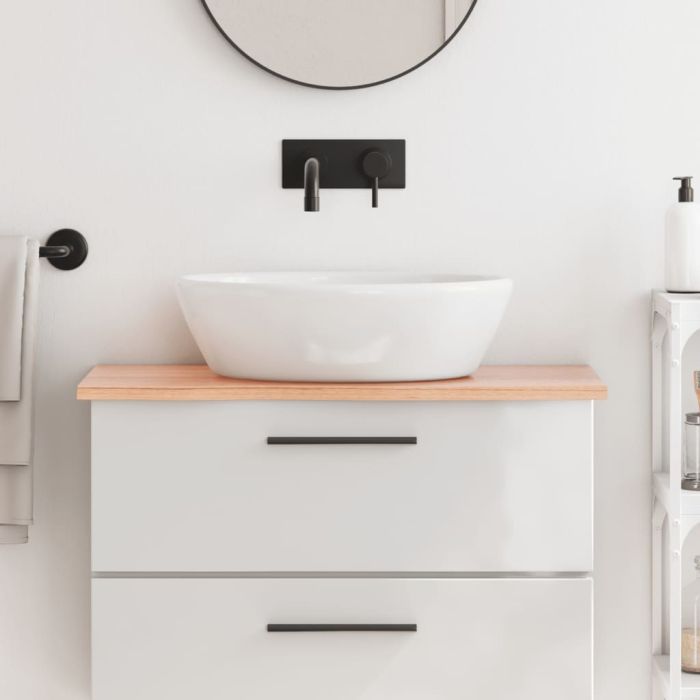 Bathroom Countertop Light Brown 80x40x2cm Treated Solid Wood