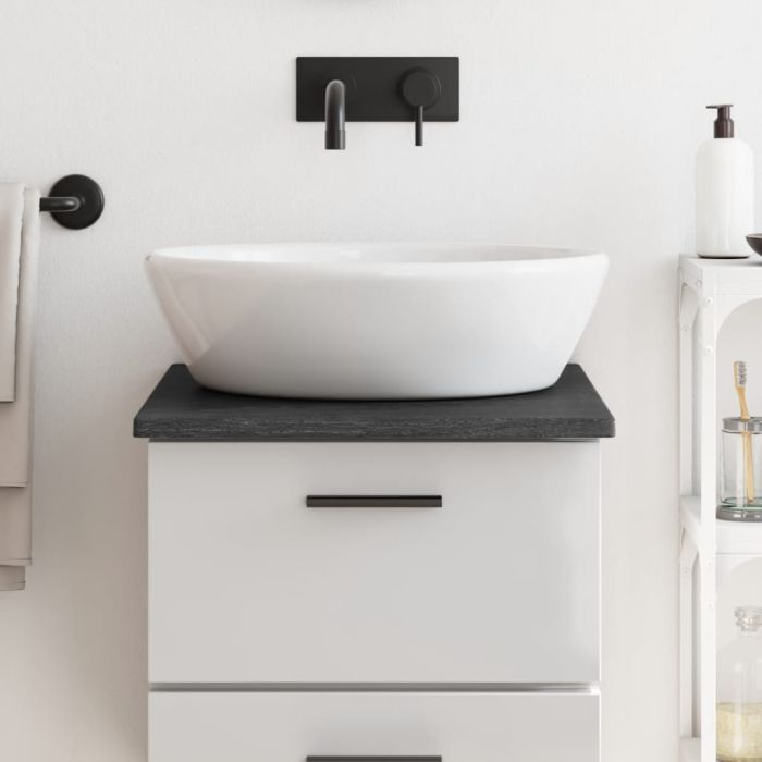 Bathroom Countertop Dark Brown 40x50x2cm Treated Solid Wood